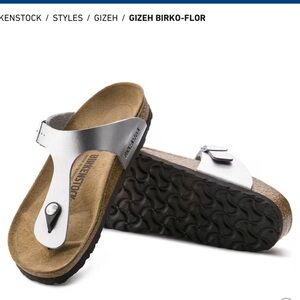 Birkenstock Gizeh Thong Silver- NWT Size: W38 Narrow
